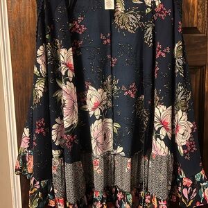 Beautiful Time and Tru Floral Kimono with Black and Pink